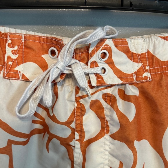 Arizona Jean Company Floral Orange and White Swim Trunks - Picture 2 of 6